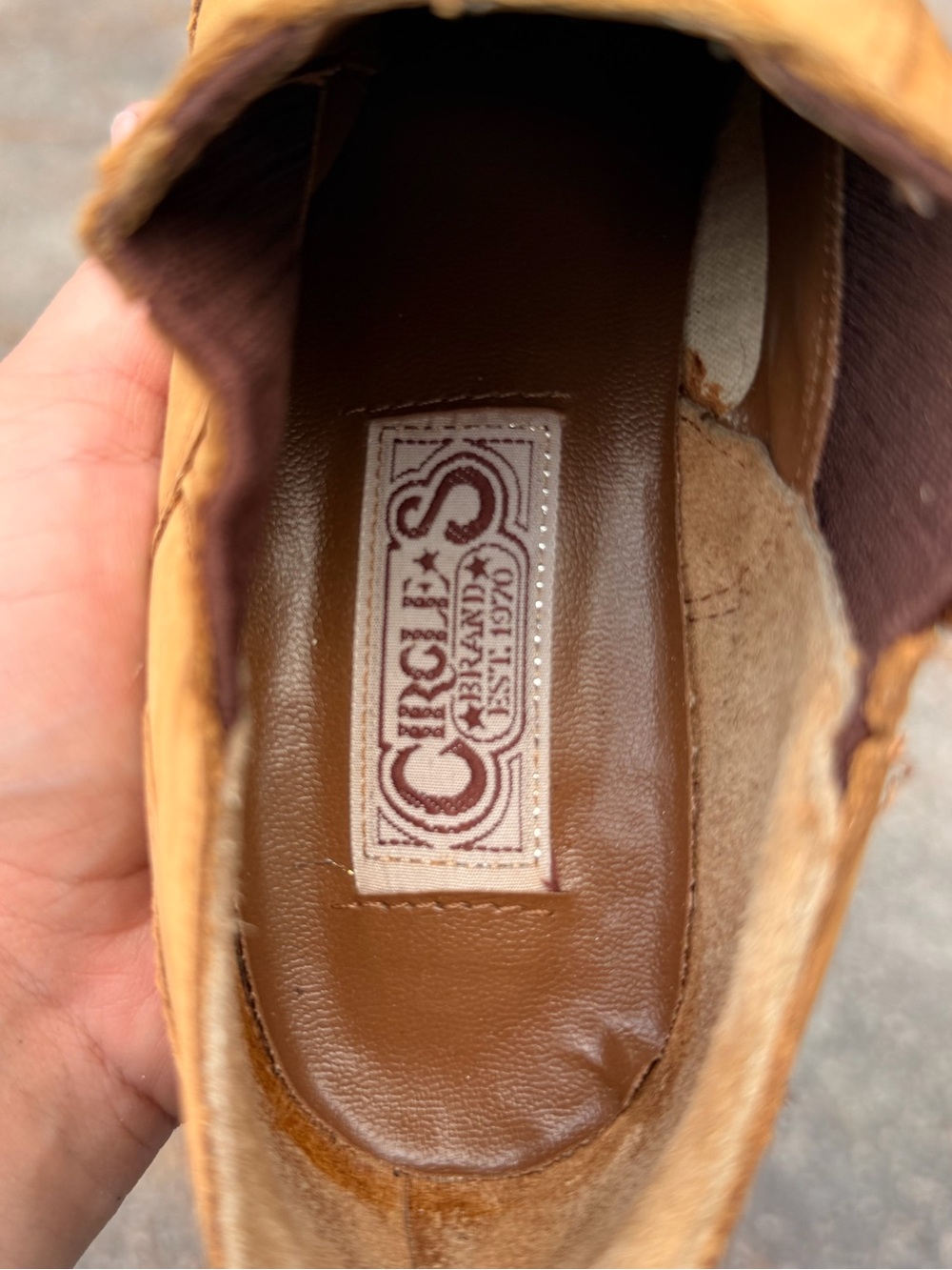 Circle S ‘Corral 2’ Tan Leather Western Ankle Boots Embroidered Size 8M - Picture 7 of 8